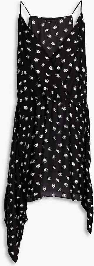 Sally wrap-effect printed mousseline mini dress