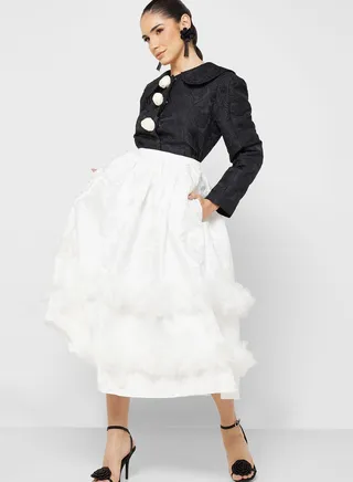 High Waist Floral Skirt 