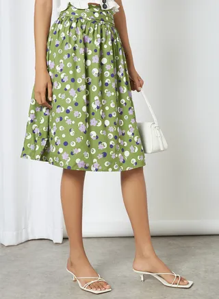 Casual Floral Printed Skirt Multicolour 