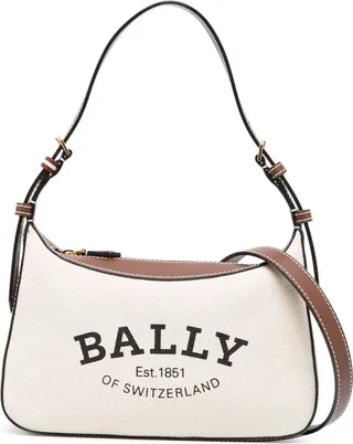 Logo-Print Leather-Trim Canvas Tote Bag