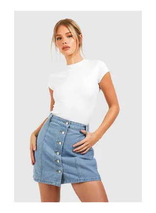 Button Front Western Skirt 