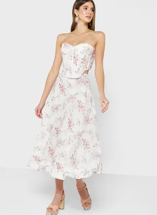 High Waist Floral Skirt 