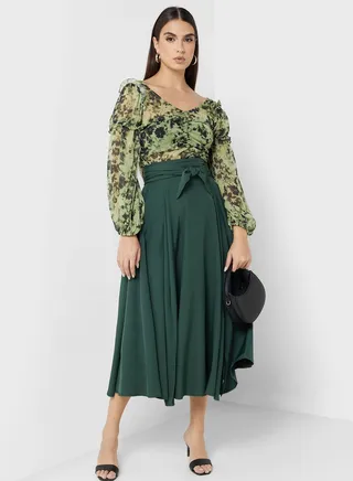 Skirt With Waist Tie Detail 