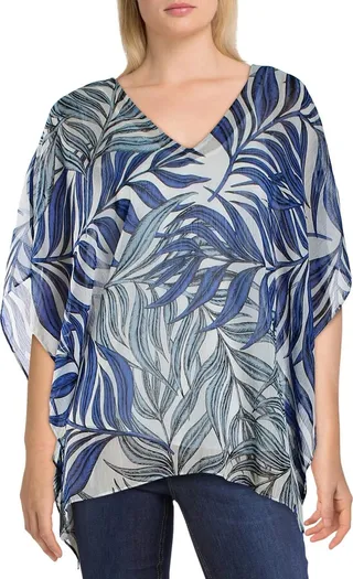 Womens Floral Tunic Blouse