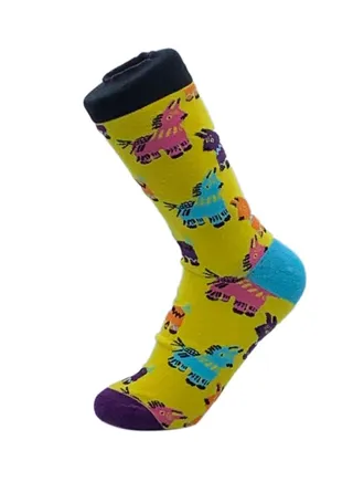 Printed Cotton Socks Green/Blue/Pink 