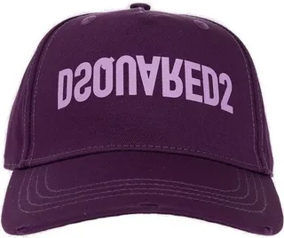 Dsquared2 Logo-Printed Distressed Baseball Cap