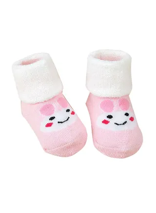 Winter Warm Over Knee Socks Pink/White 