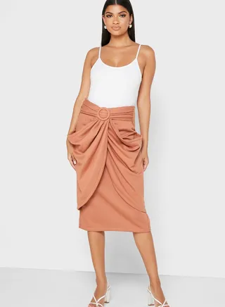 Belted Midi Skirt 