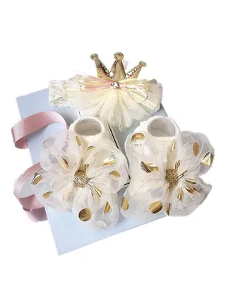 2-Piece Princess Floor Socks And Head Band Set Multicolour 