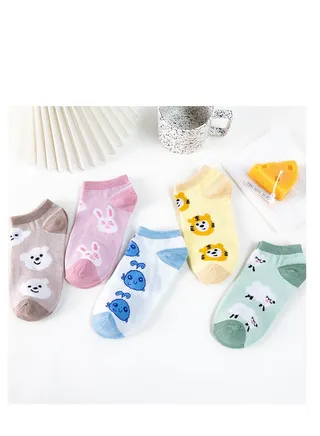 Five pairs of anti-odor socks, breathable and sweat-absorbent socks 
