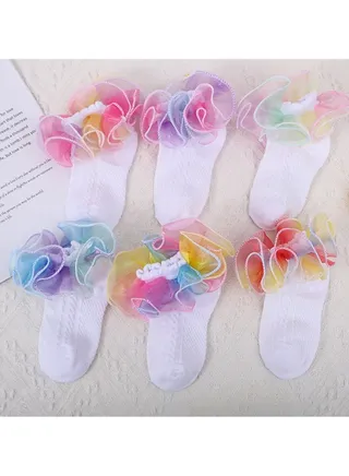 Baby Socks Summer Thin baby Socks Floral Super Comfortable 6 Pairs 