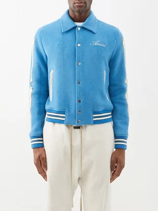 Bones Felted-wool Varsity Jacket
