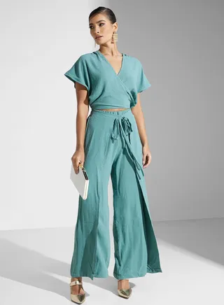 Surplice Neck Jumpsuit 
