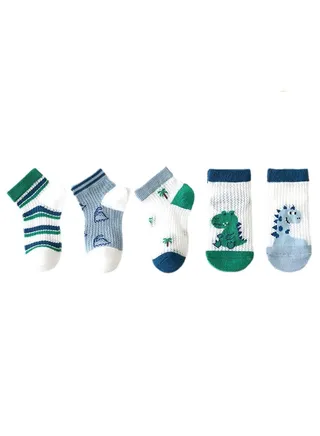 5 pairs of cute elastic children's socks thin mesh baby cartoon socks 
