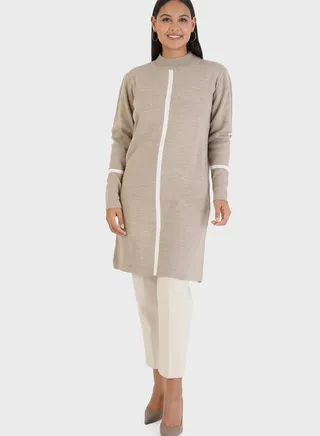 Stripe Detail Crew Neck Tunic 