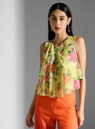 Floral Printed Round Neck Top 
