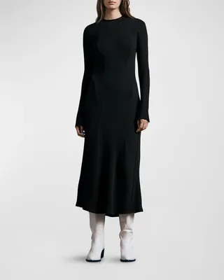 Echo Ribbed Long Sleeve Midi Dress