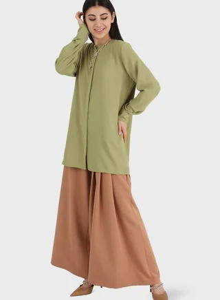 Button Detail Longline Tunic 