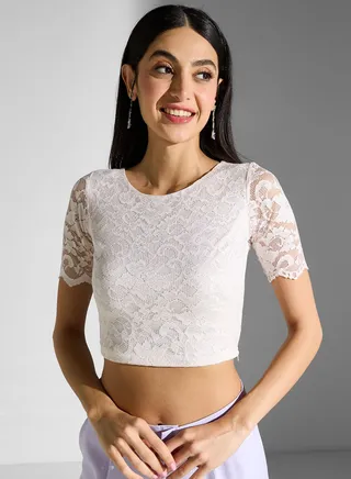 Crew Neck Crop Top 