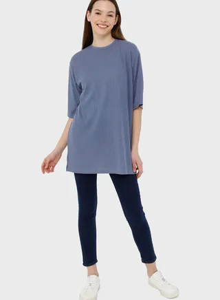 Round Neck Longline Tunic 