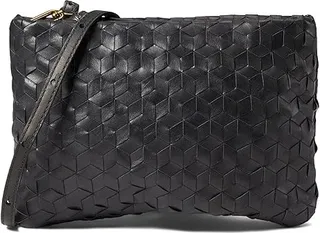 Madewell The Puff Crossbody Bag: Woven Leather Edition (True Black) Handbags