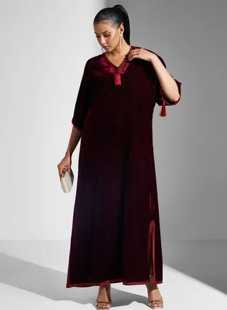 V-Neck Pu Kaftan