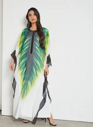 Beads Embellished Kaftan Multicolour 