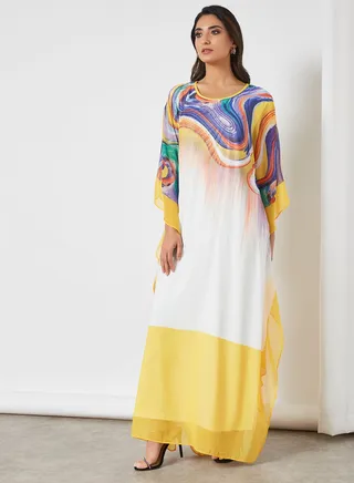 Beads Embellished Kaftan Multicolour 