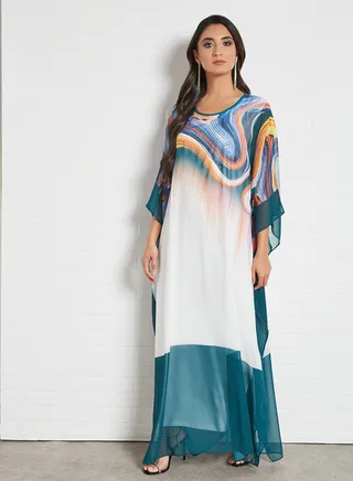Beads Embellished Kaftan Multicolour 