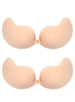 Adhesive Invisible Bra, Adhesive Bra Push Up Backless Strapless Magic Sticky Bras for Women(2 Pack) 