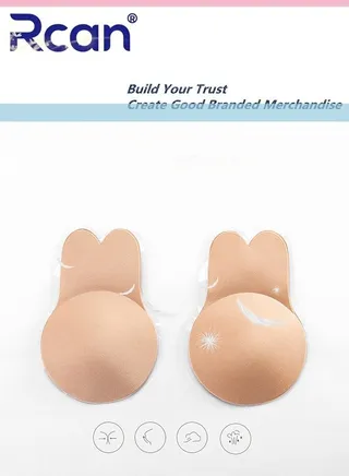 Lingerie for Women's Strapless Invisible Adhesive Bra Lift Push Up Rabbit Ears Bra Seamless Edge Adjustable Underwear Reusable Backless Slip Dress Wedding Dress 