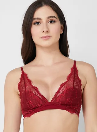 Lace Detail Triangle Bra 
