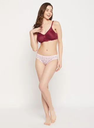Non Padded Non Wired Lace Insert T-Shirt Bra 