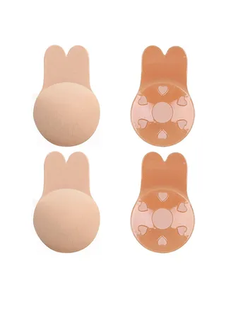 Sticky Bra Adhesive Invisible Bra, Adhesive Lift Bra,Backless Strapless Reusable Push Up Lift Nipple Covers for Women (2 Pairs，Medium) 