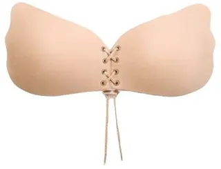 Wing Shaped Adhesive Pushup Bra Beige 