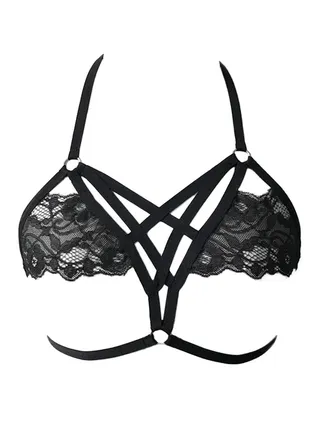 Elastic Bikini Lingerie Bralette Black 