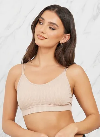 Textured Padded Multi Strap Crop Top 