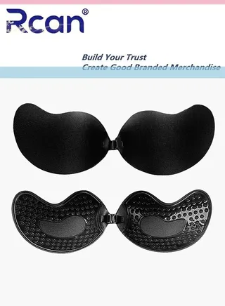 Women's Strapless Adhesive Bra Invisible Lifting Push Up Chest Covering Underwear Reusable for Backless Sling Skirt Wedding Dress Bikini 