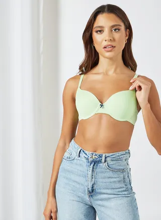 Wired Push Up Bra Green 