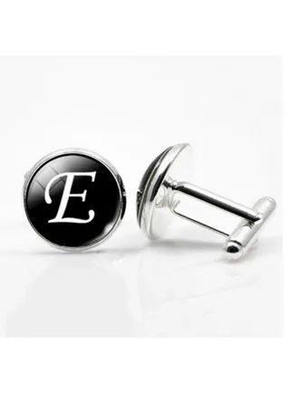 E Letter Printed Cufflinks 