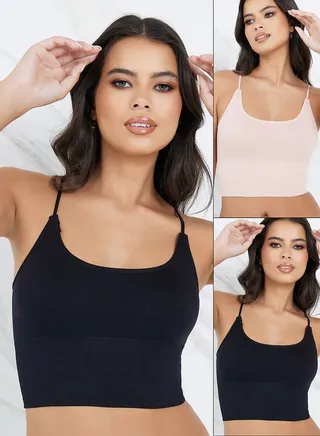 Pack of 2 - Seamless Crop Top with Wide Band