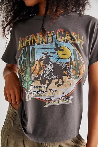 Johnny Cash Riders In The Sky Tee by Daydreamer at Free People