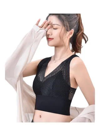 Seamless Bralette Padded Skin-friendly Bra Black 