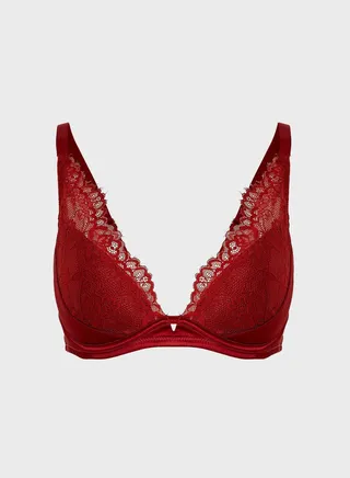 Strappy Plunge Neck Bra 