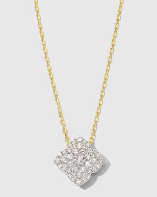 White Gold Large Fleur D'Amour All Diamond Pendant Necklace