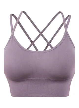 Quick-Drying Shockproof Back Cross Bralette Purple 