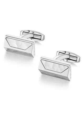 Geometric Metal Cufflinks For Men Silver Color 