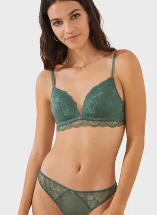 Lace Detail Triangle Bra 