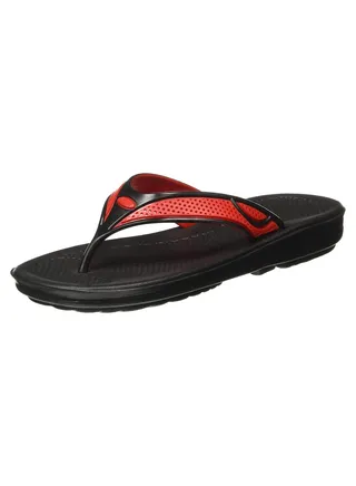 Women's Flip Flops Women's Slippers footwear 1215 Black-Red Made in India 