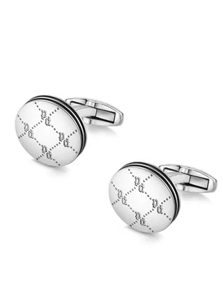 Iconic Monogram Cufflinks For Men Silver 